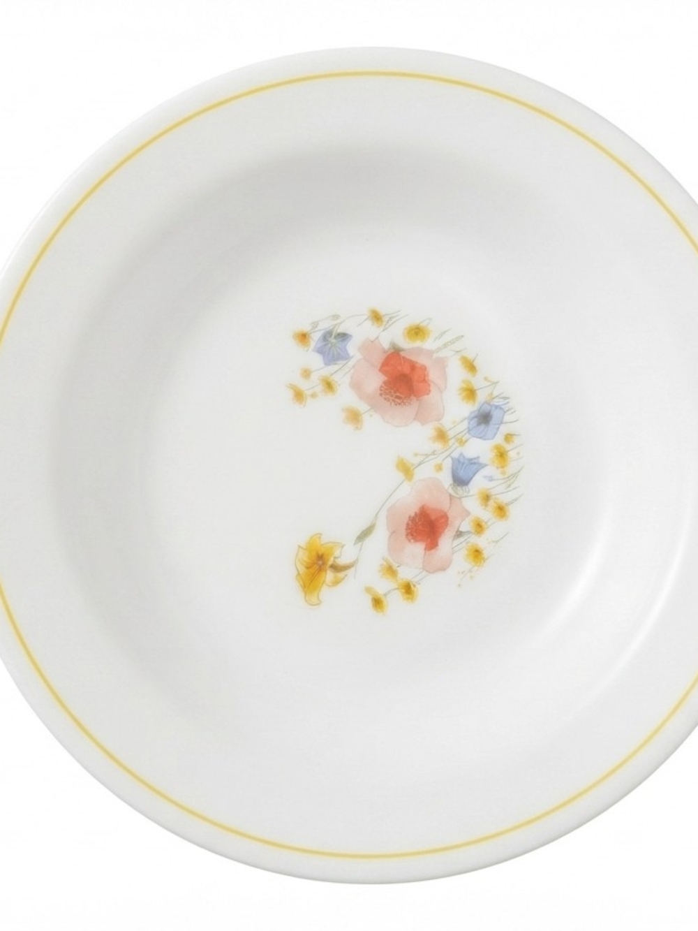Arcopal France Florine Floral Opal Glass Salad Bowl Vintage 1970s